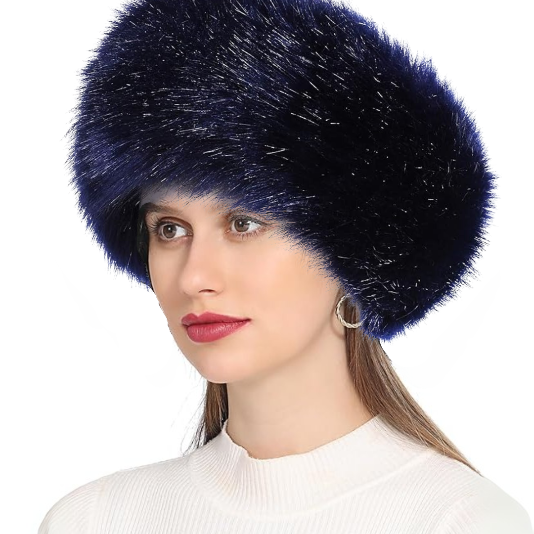 Plyschiga öronvärmare i fuskpäls – Elegant vinterpannband