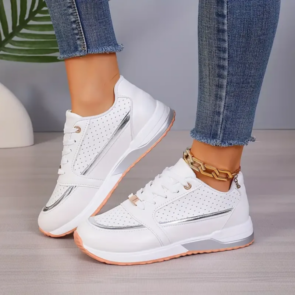 Slip-on skor med snörning för kvinnor