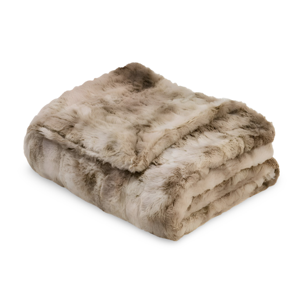 Vändbar pläd i tie-dye fleece – Ultramjuk och mysig filt