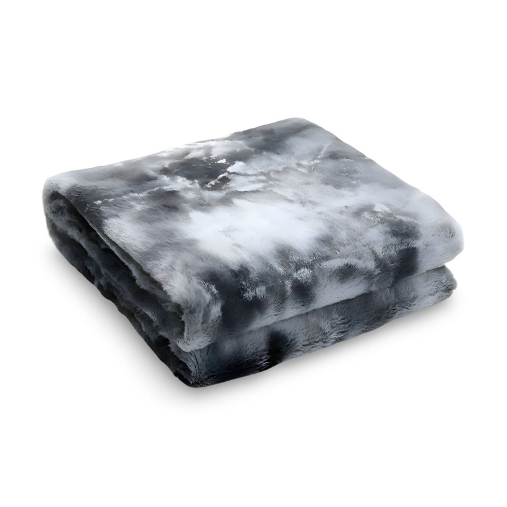 Vändbar pläd i tie-dye fleece – Ultramjuk och mysig filt