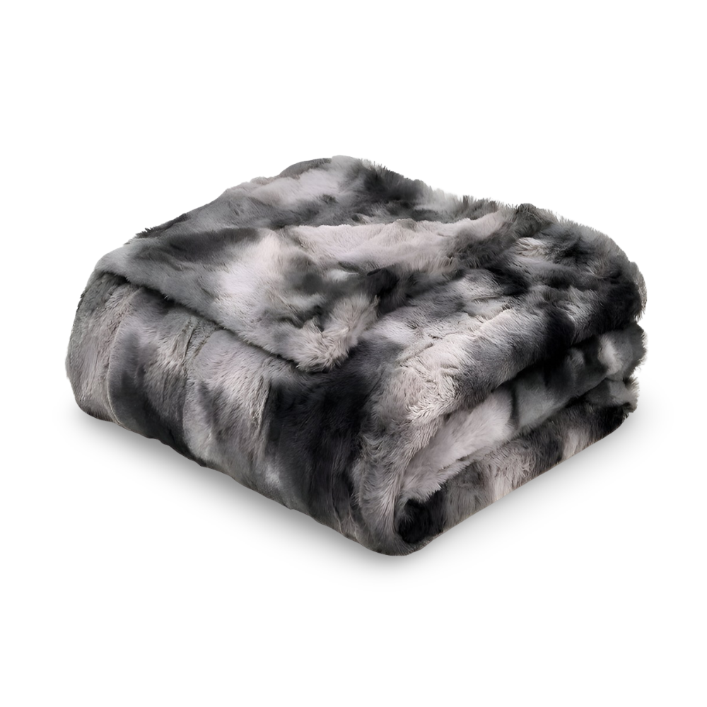 Vändbar pläd i tie-dye fleece – Ultramjuk och mysig filt