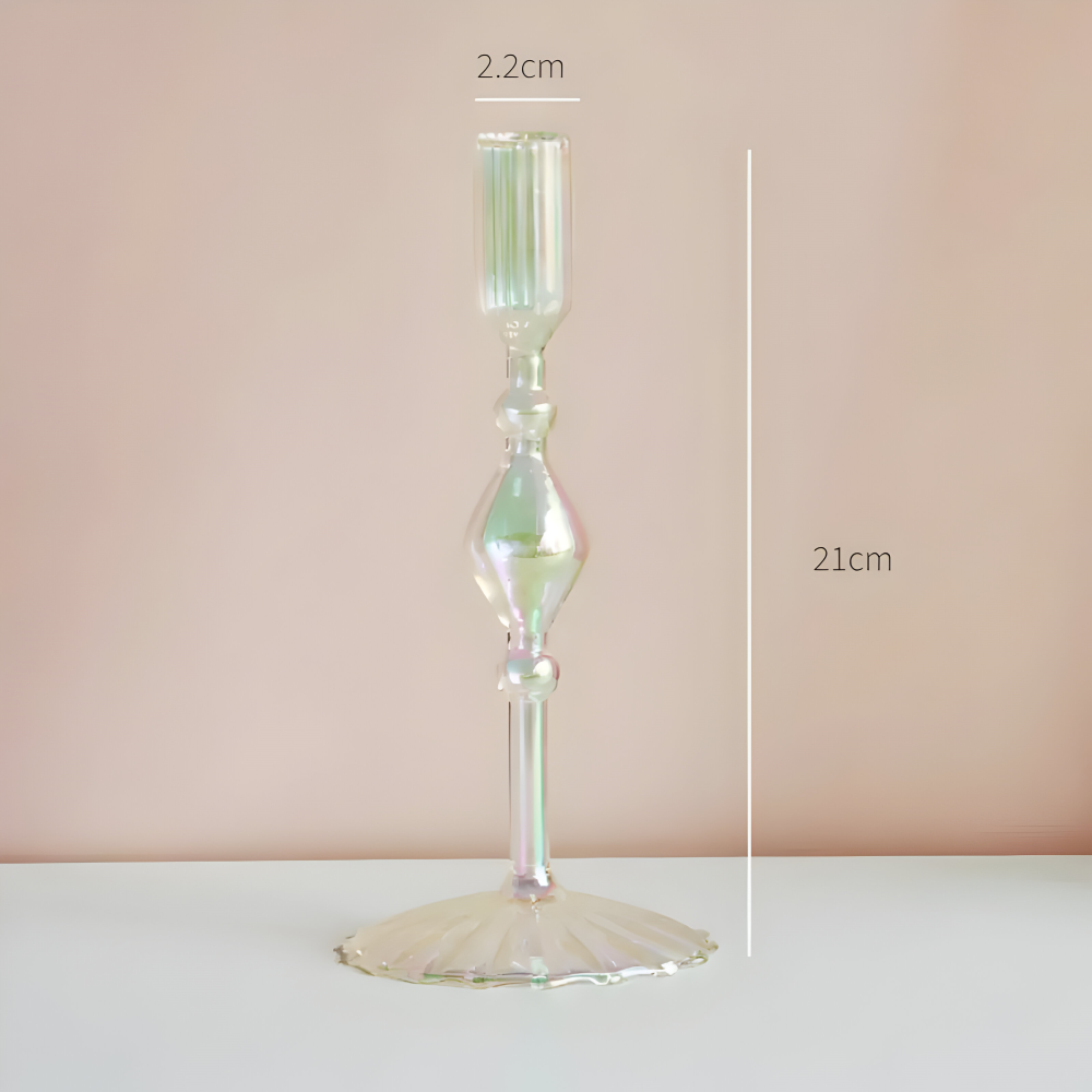 Handgjord ljusstake i målat glas – Färgglad heminredningsdekor