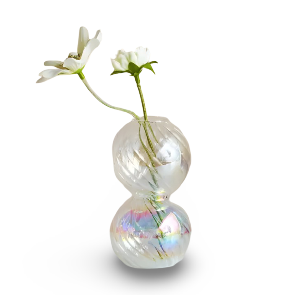 Handgjord ljusstake i målat glas – Färgglad heminredningsdekor