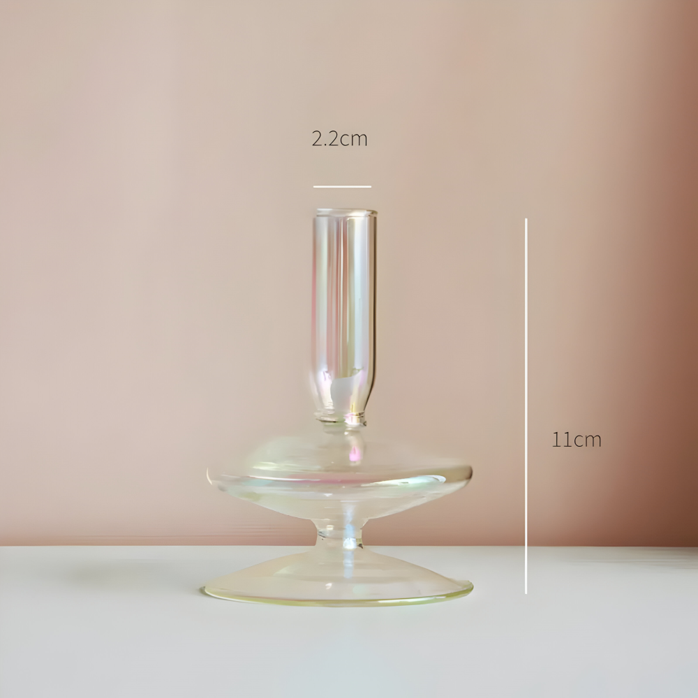 Handgjord ljusstake i målat glas – Färgglad heminredningsdekor