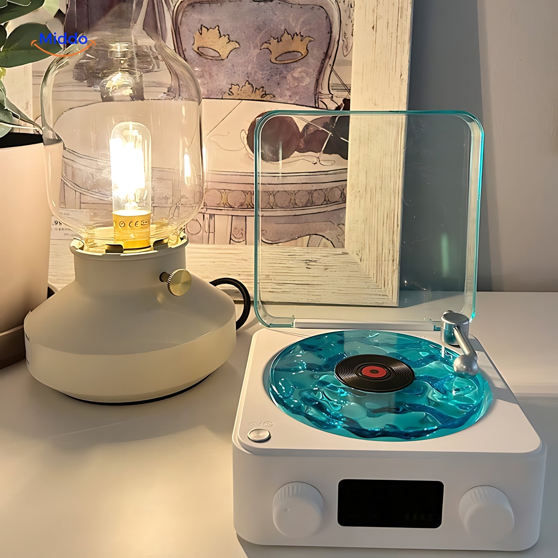 Vinyl Starry Sky Record Speaker - En symfoni av ljus och ljud!