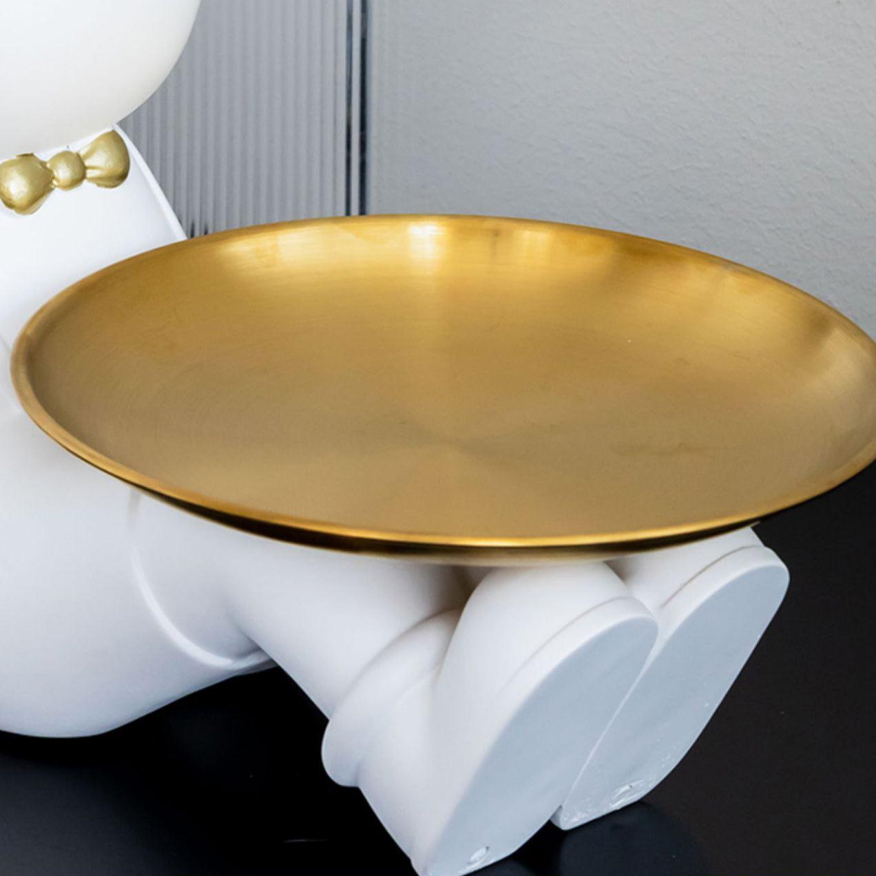 Skrivbordslampa med integrerad bricka – Snygg skulptural bordslampa