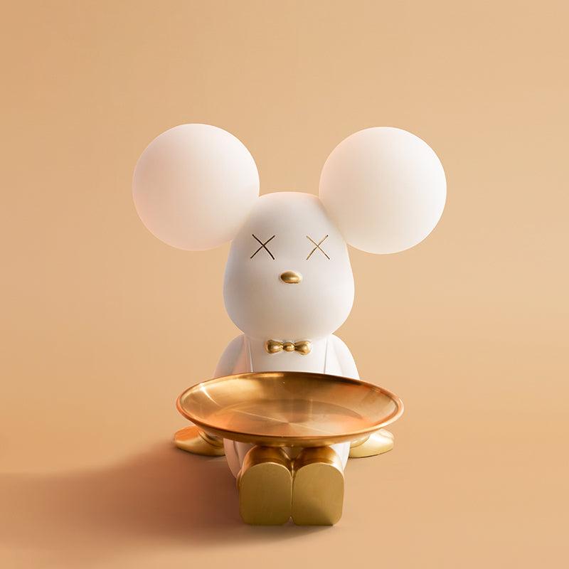 Skrivbordslampa med integrerad bricka – Snygg skulptural bordslampa