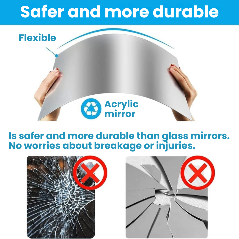 Splittersäkra akrylspegelplattor – gör-det-själv-väggdekor, säker för barn, flexibel och snygg