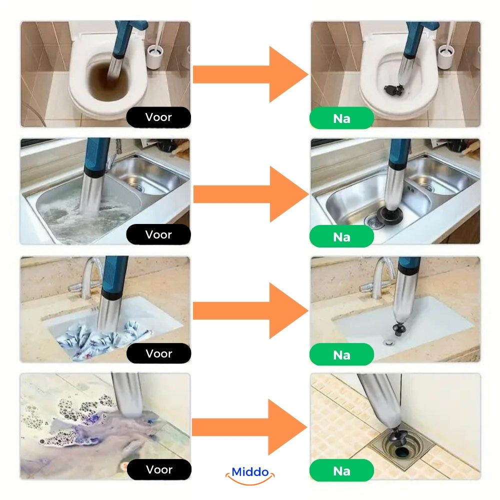 Förbättrad Turbo Air Pressure Plunger - Rensar alla avloppsblockeringar!