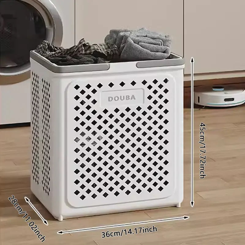 Hopfällbar tvättkorg — Rymlig hjulkorg för enkel transport