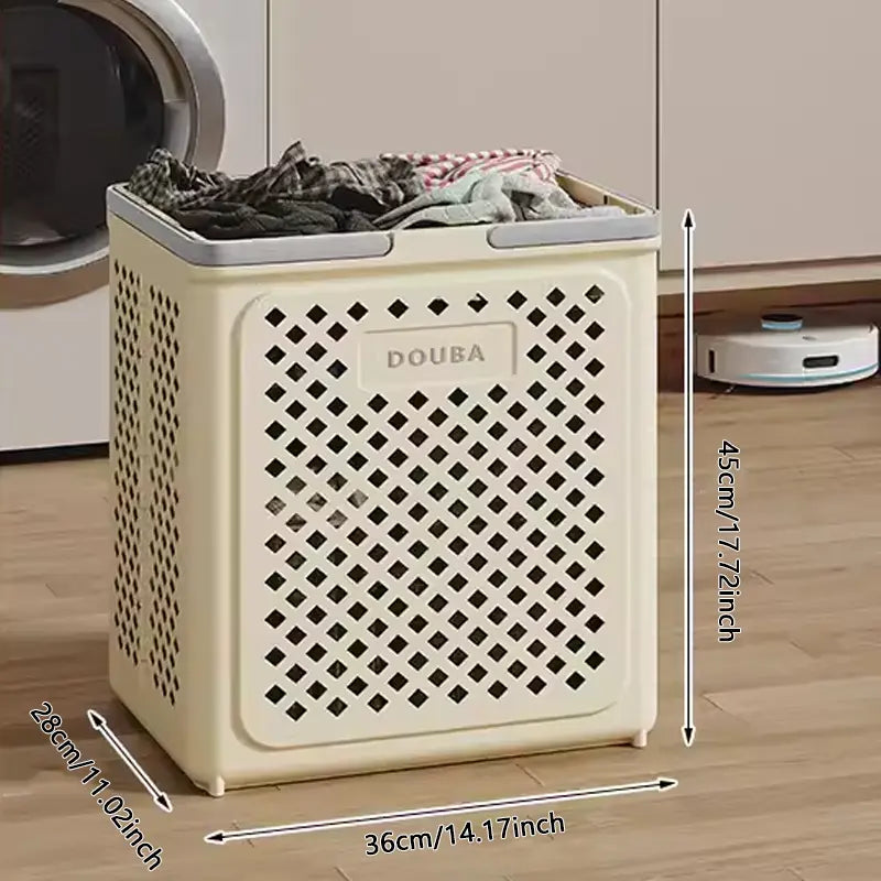 Hopfällbar tvättkorg — Rymlig hjulkorg för enkel transport