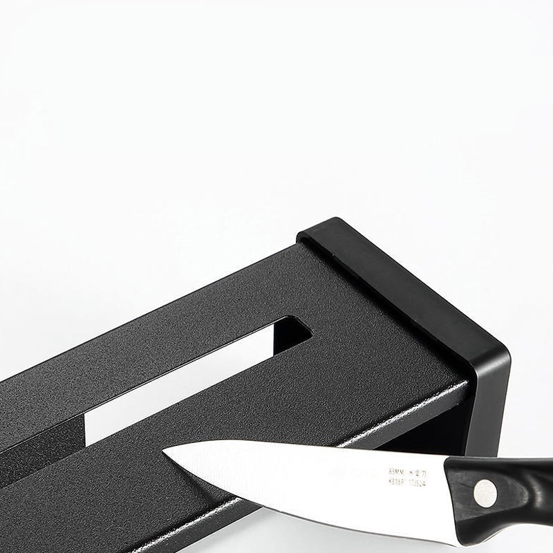 Magnetisk knivhållare med självhäftande fäste – Platsbesparande köksorganisatör i rostfritt stål med krokar
