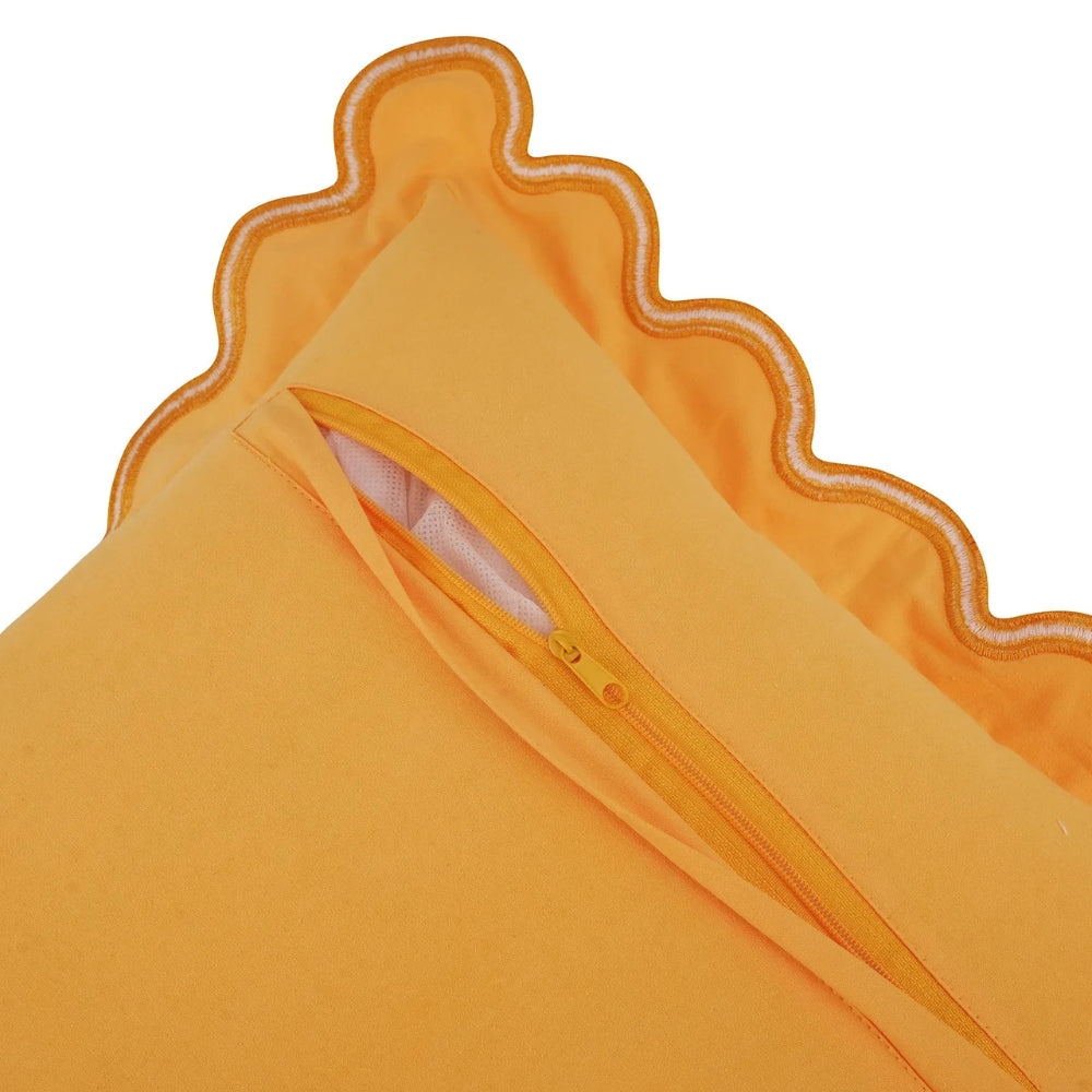 Örngott i bomull med vågig kant - Modernt dekorativt kuddfodral