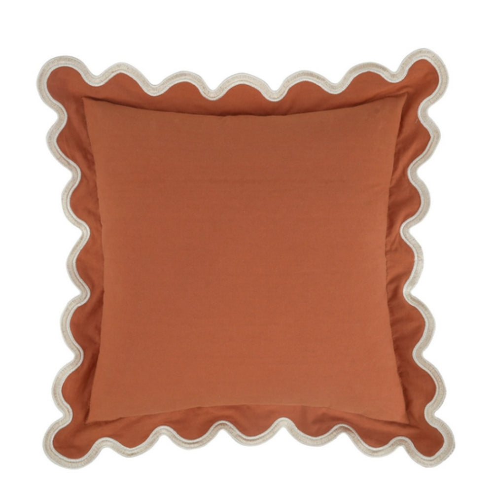 Örngott i bomull med vågig kant - Modernt dekorativt kuddfodral