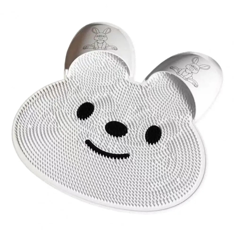 Silikonbadrumsmatta för kaniner med inbyggd massage och skonsam fotskrubb — Halkfri komfort