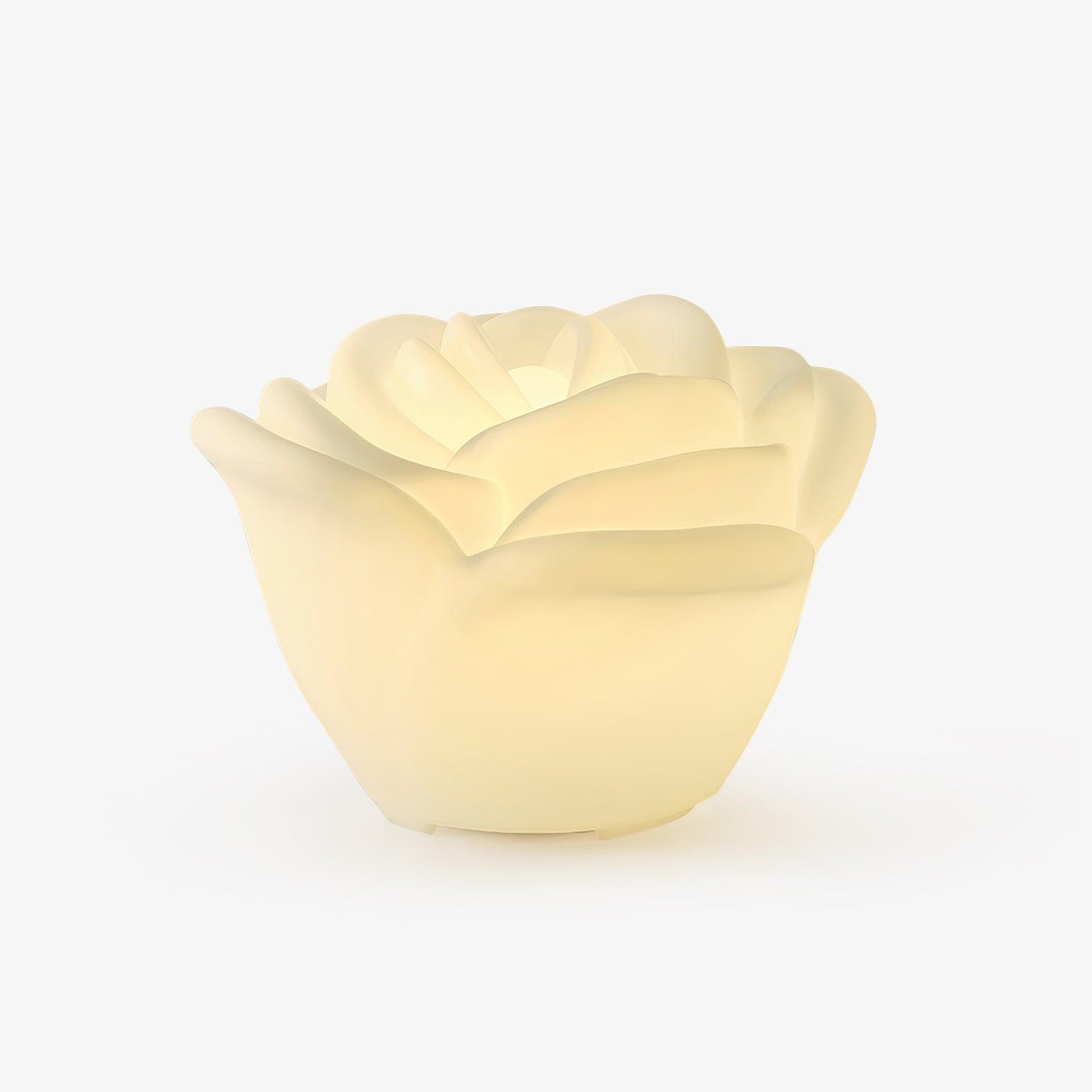 Graciös LED-lampa med kronblad - Vit rosinspirerat ljus