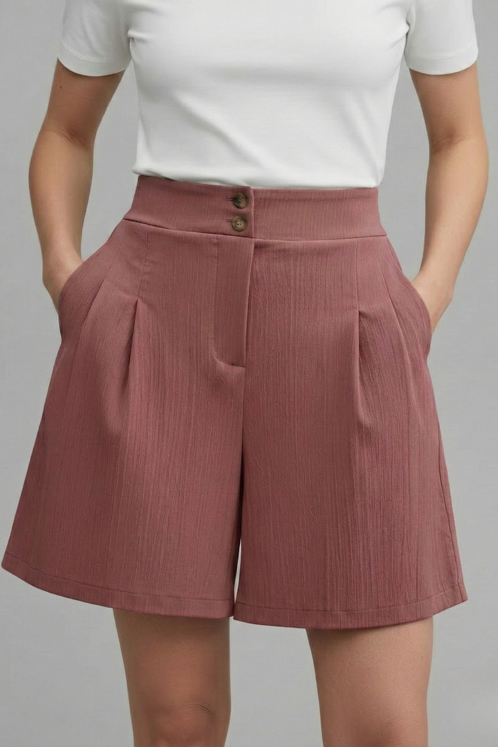 Damshorts med hög midja och utsvängda snitt – Raffinerad komfort för varmt väder