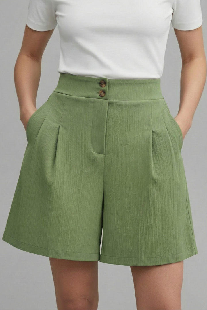Damshorts med hög midja och utsvängda snitt – Raffinerad komfort för varmt väder