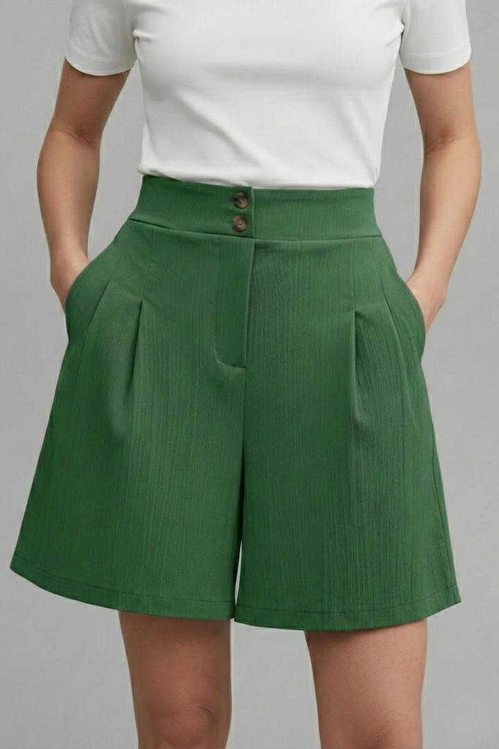 Damshorts med hög midja och utsvängda snitt – Raffinerad komfort för varmt väder