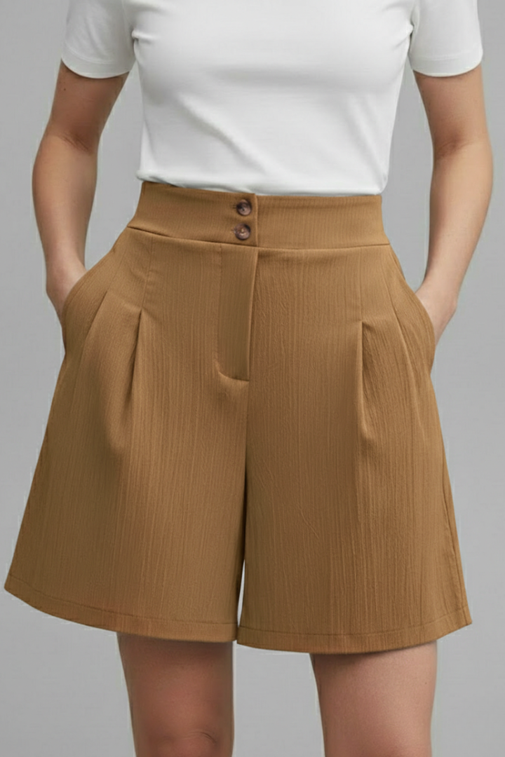 Damshorts med hög midja och utsvängda snitt – Raffinerad komfort för varmt väder