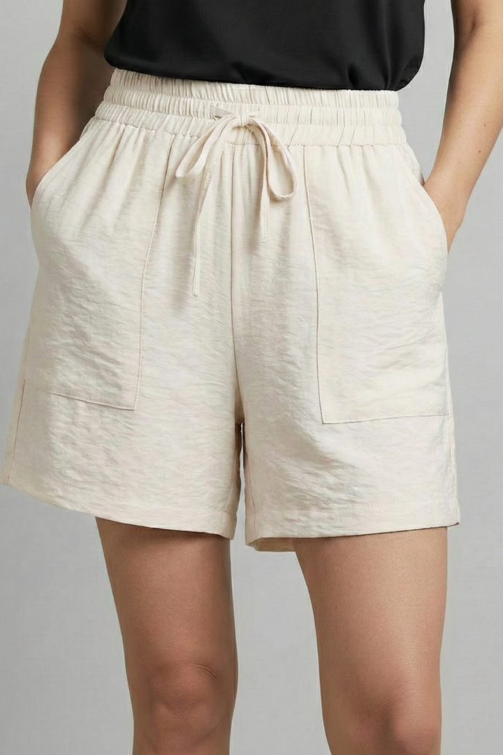 Damshorts med elastisk midja och dragsko – Avslappnade sommarbyxor