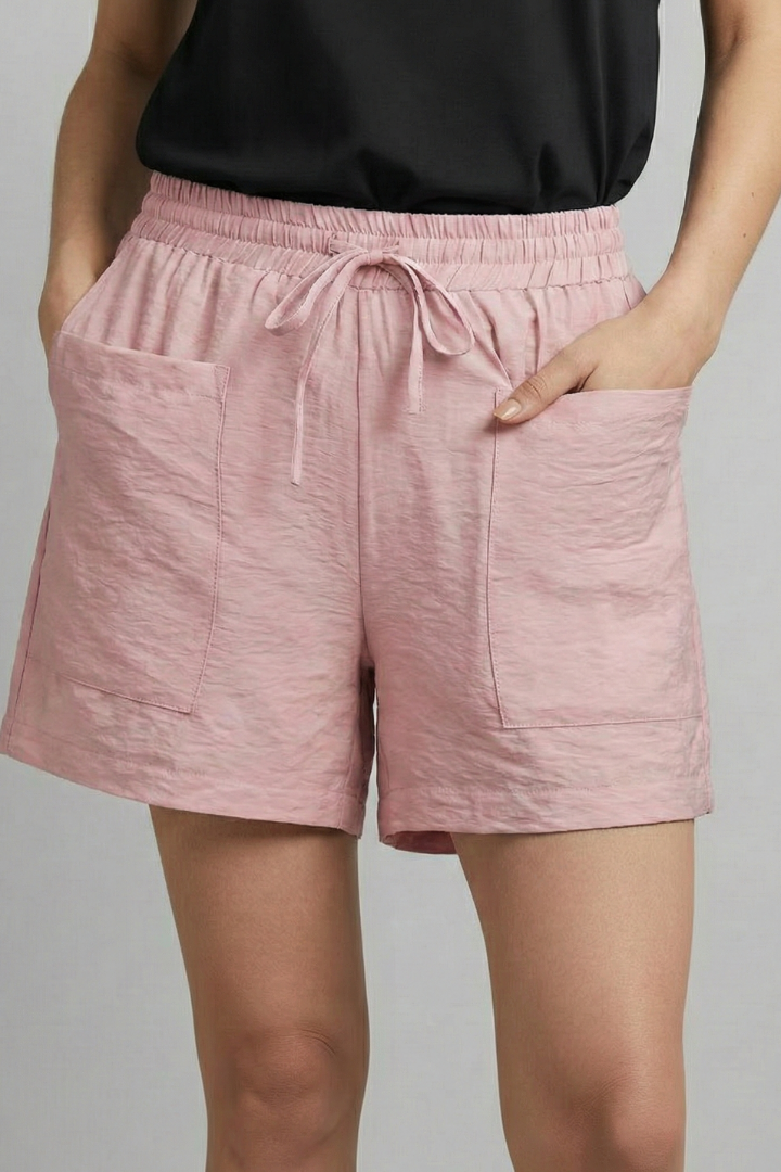 Damshorts med elastisk midja och dragsko – Avslappnade sommarbyxor