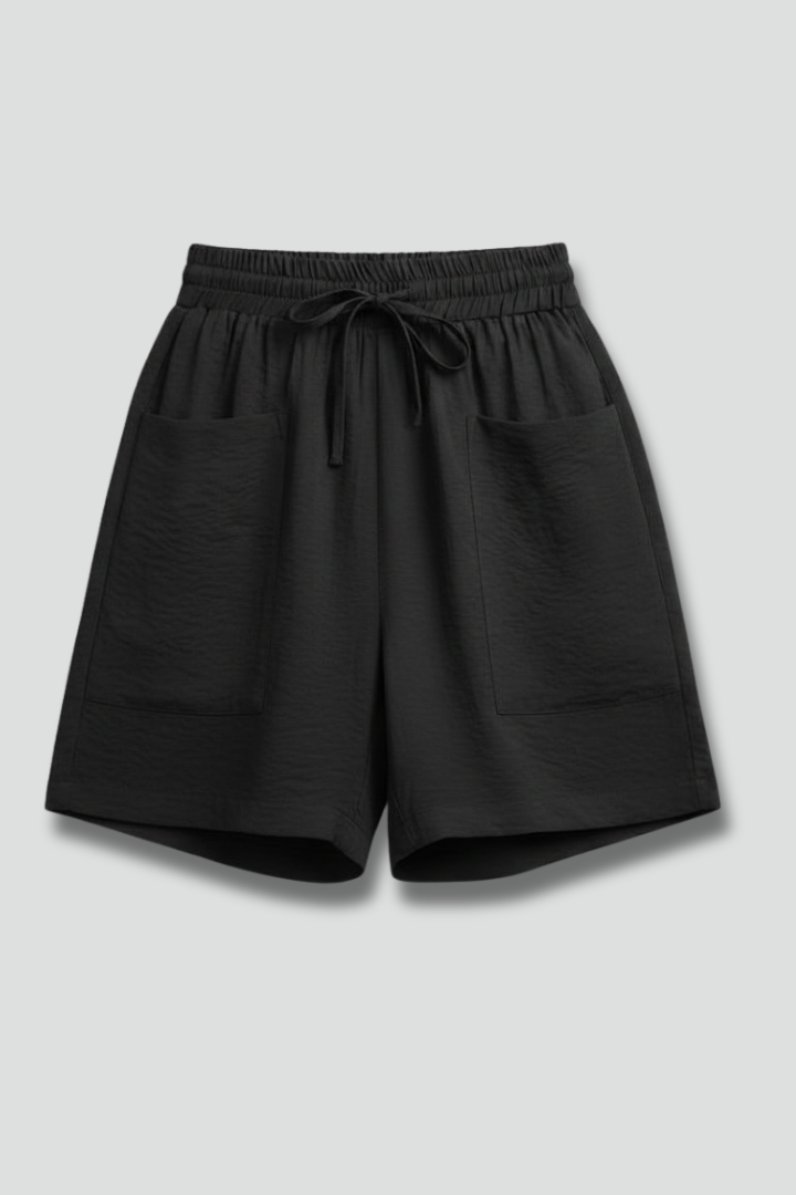 Damshorts med elastisk midja och dragsko – Avslappnade sommarbyxor
