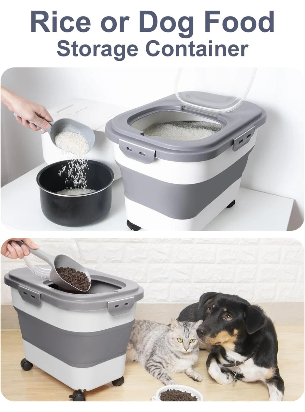 Hopfällbar förvaringsbehållare för kök - Matorganisatör med hög kapacitet