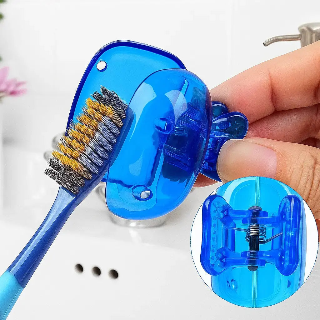 Tandborsteskydd med klämmskydd och resefodral – Hygieniska dammskydd (set om 4)