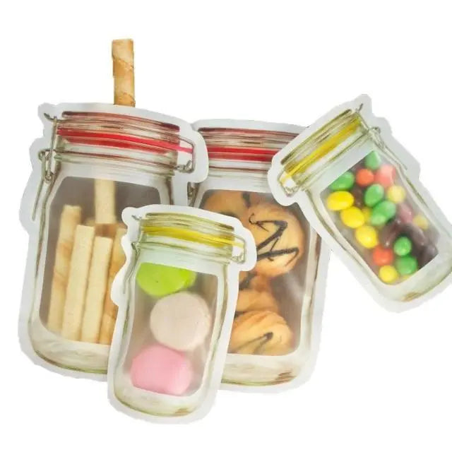 Återanvändbara Ziplock-förvaringspåsar - Snygga läckagesäkra matorganiseringspåsar