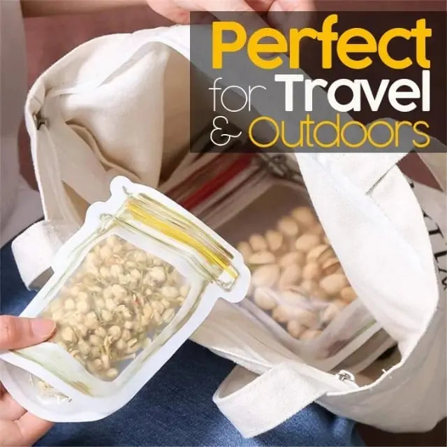 Återanvändbara Ziplock-förvaringspåsar - Snygga läckagesäkra matorganiseringspåsar