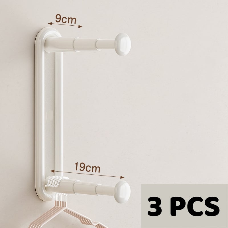 Justerbar vägghylla med dubbla lager – Platsbesparande klädorganisatör