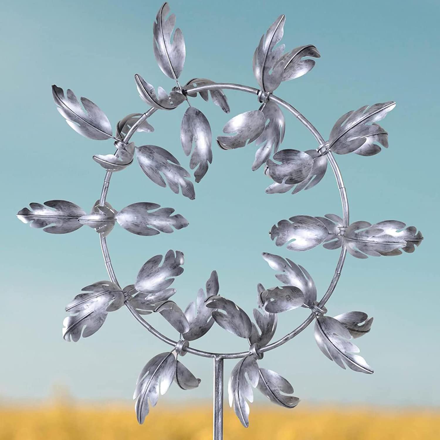 AeroSpin 3D Kinetic Garden Wind Spinner – Fängslande metallskulptur för trädgården