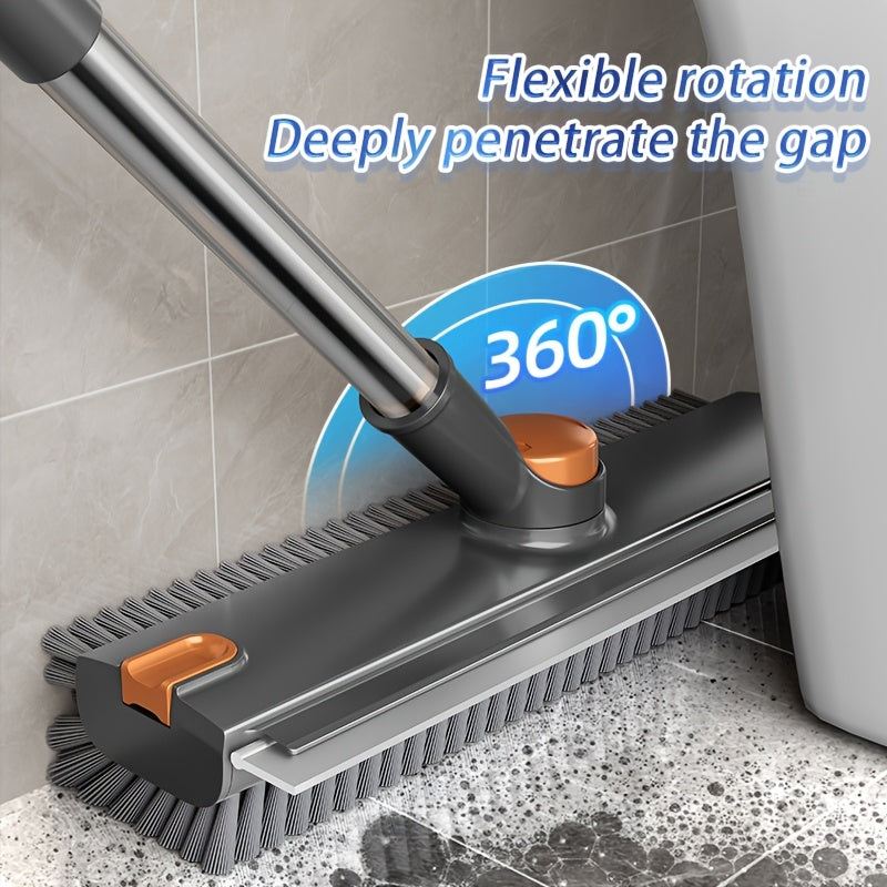 Dubbelverkande roterande skurborste - Inbyggd skrapa och långt handtag