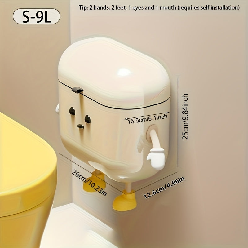 Väggmonterad papperskorg och förvaringsbehållare för hemmet – Läckagesäker organisatör med stor öppning