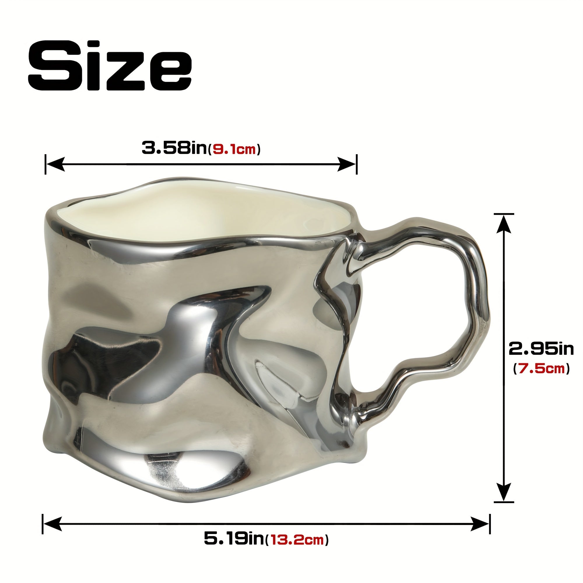 Handgefertigte Kaffeetasse aus gedrehter Keramik – Künstlerische Knitterstruktur mit Henkel