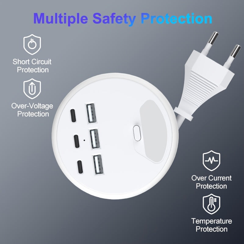 Smart överspänningsgrenuttag med USB-portar – 1,2 m förlängning med flera uttag