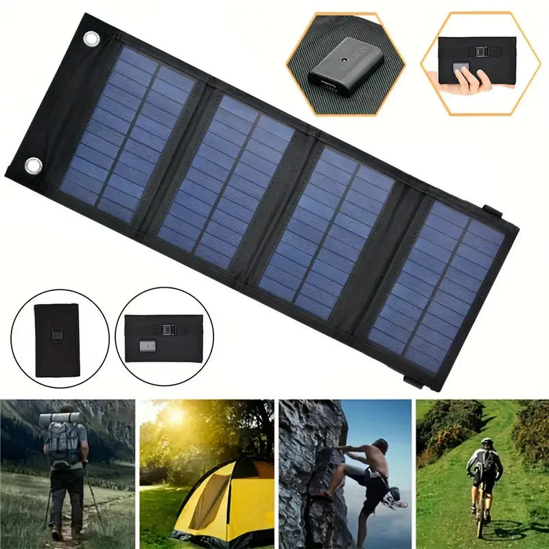 UltraSlim Solar Charger Pro – Hopfällbar powerbank för camping och nödbatterier