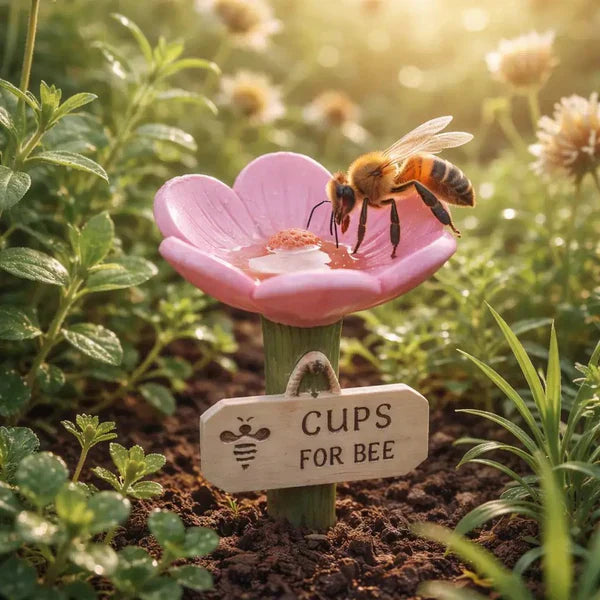 Dekorativ vattenstation för pollinatörer – Vattenskål för utomhusträdgårdsbi för fjärilar och nyttiga insekter