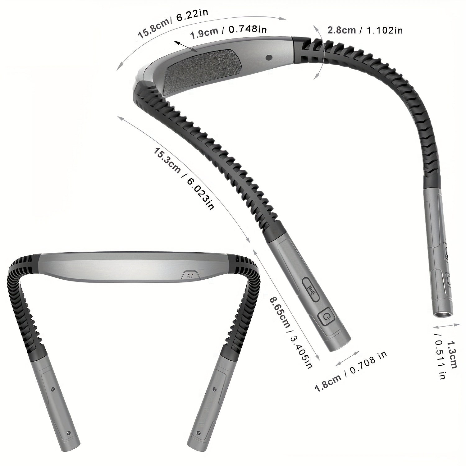 Uppladdningsbar läslampa för nacken – Dimbar handsfree LED-boklampa