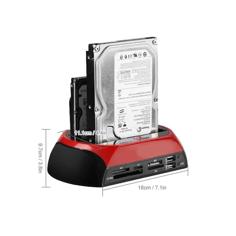 Dockningsstation för hårddisk/SSD med dubbla fack – Snabb säkerhetskopieringshubb