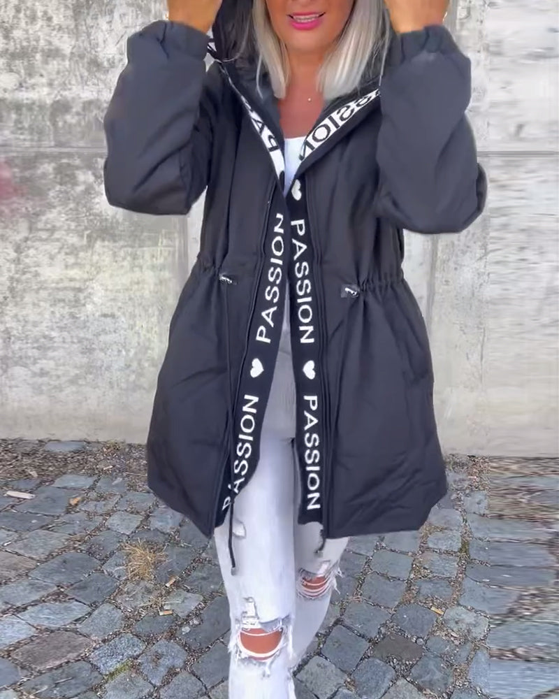 Damjacka med dragkedja - Lätt och avslappnad ytterkläder med huva