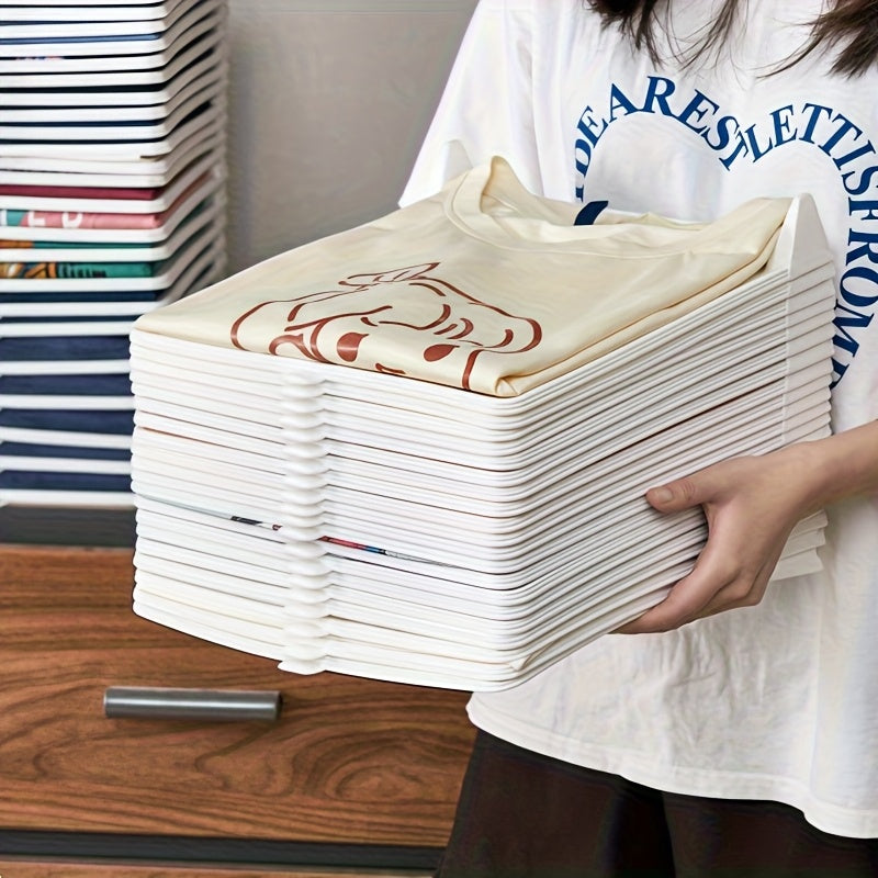 20-delade vikbara skjortorganisatörer – Stapelbara klädmappfack för prydlig garderobsförvaring