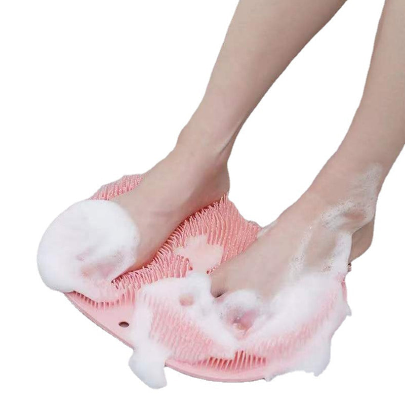 Dubbelsidig duschskrubb – Rygg- och fotpeelingdyna med massageborst