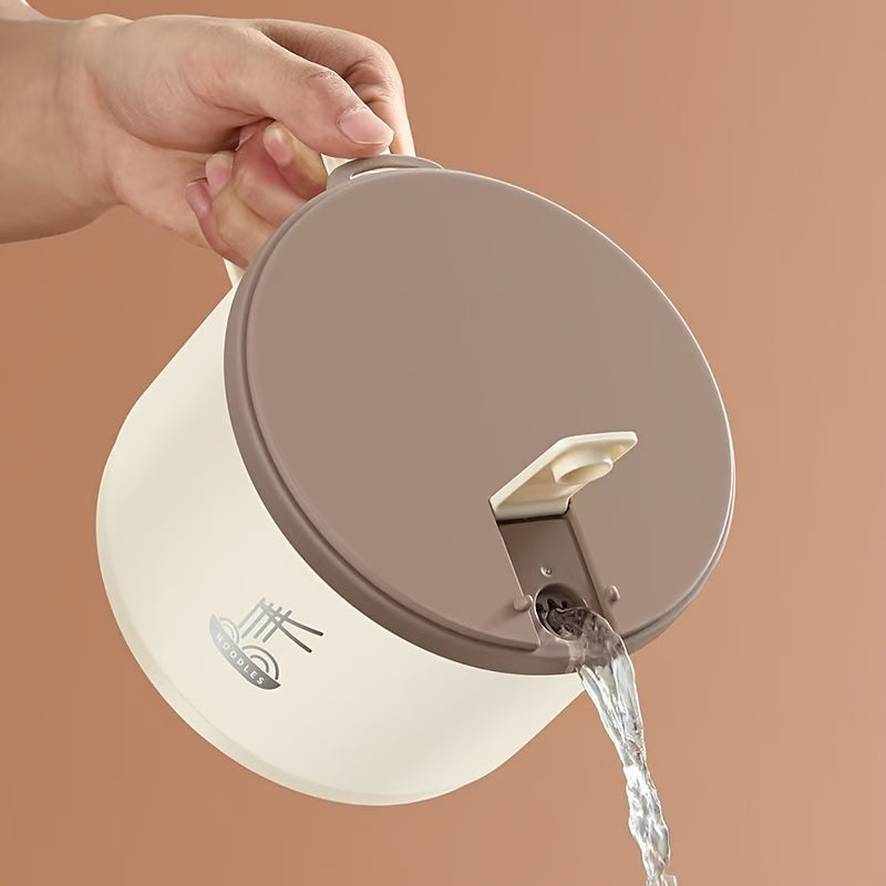 Rostfritt stål Ramen & Soppskål med lock - 1,3L Bärbar Nudelkopp med Sil