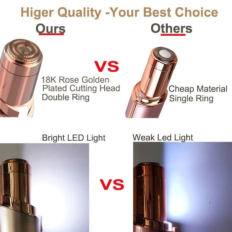 Uppladdningsbar ansiktstrimmer för kvinnor – Detaljvård för ögonbryn och överläpp