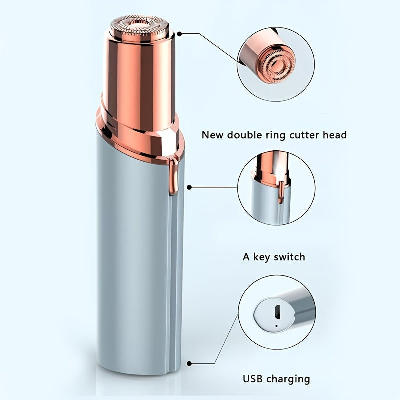 Uppladdningsbar ansiktstrimmer för kvinnor – Detaljvård för ögonbryn och överläpp