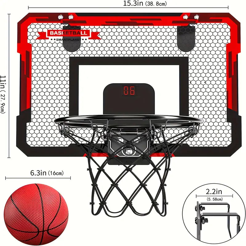 Minibasketbollsset – Dörrmonterad korg med digital resultattavla