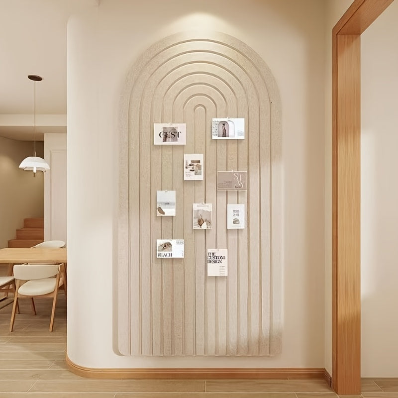 Överdimensionerad böjd filt-anslagstavla - Självhäftande väggpanel för foton, anteckningar och modern inredning