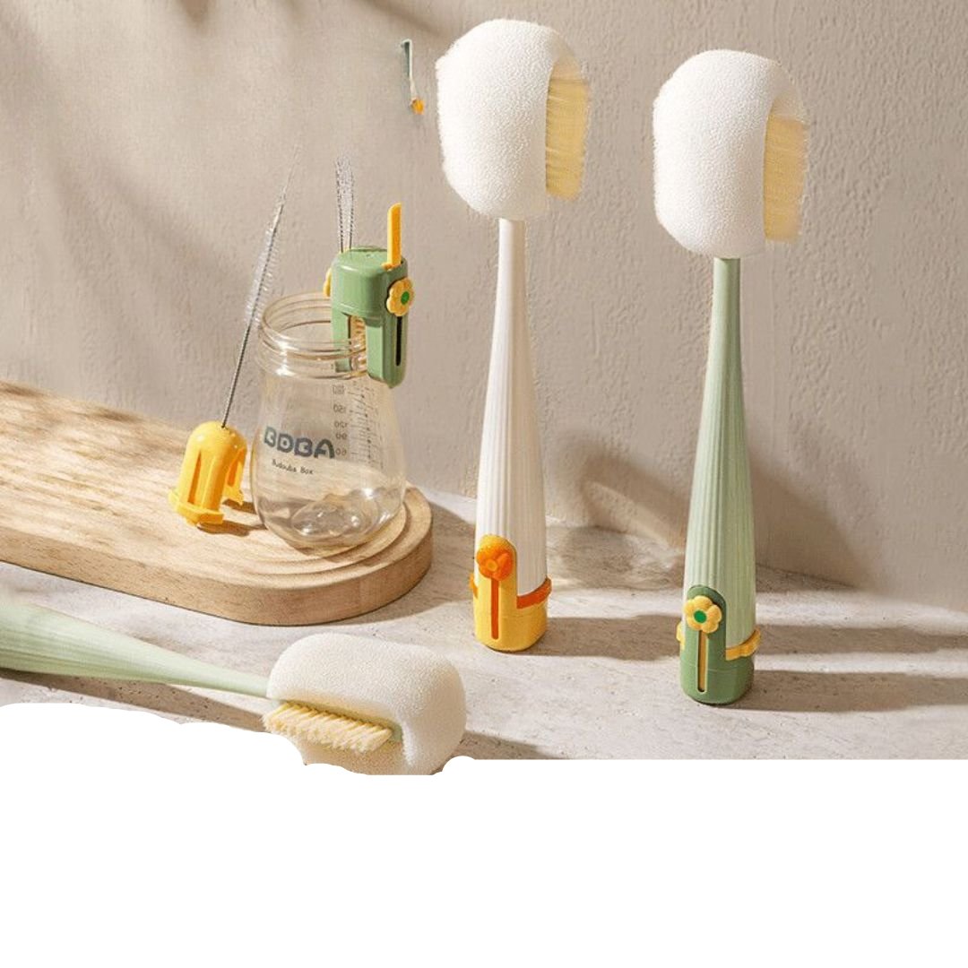 5-i-1-set med rengöringsborstar för flaskor – Multifunktionell rengöring för vattenflaskor, nappflaskor och smala halsar